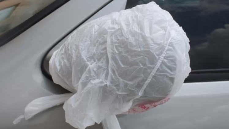 Put a Plastic Bag Over Your Car Mirror